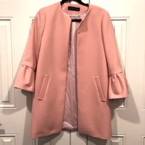 Zara pink Frill Sleeve Coat